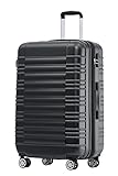 BEIBYE Zwillingsrollen Reisekoffer Koffer Trolleys Hartschale M-L-XL-Set (Schwarz, M)